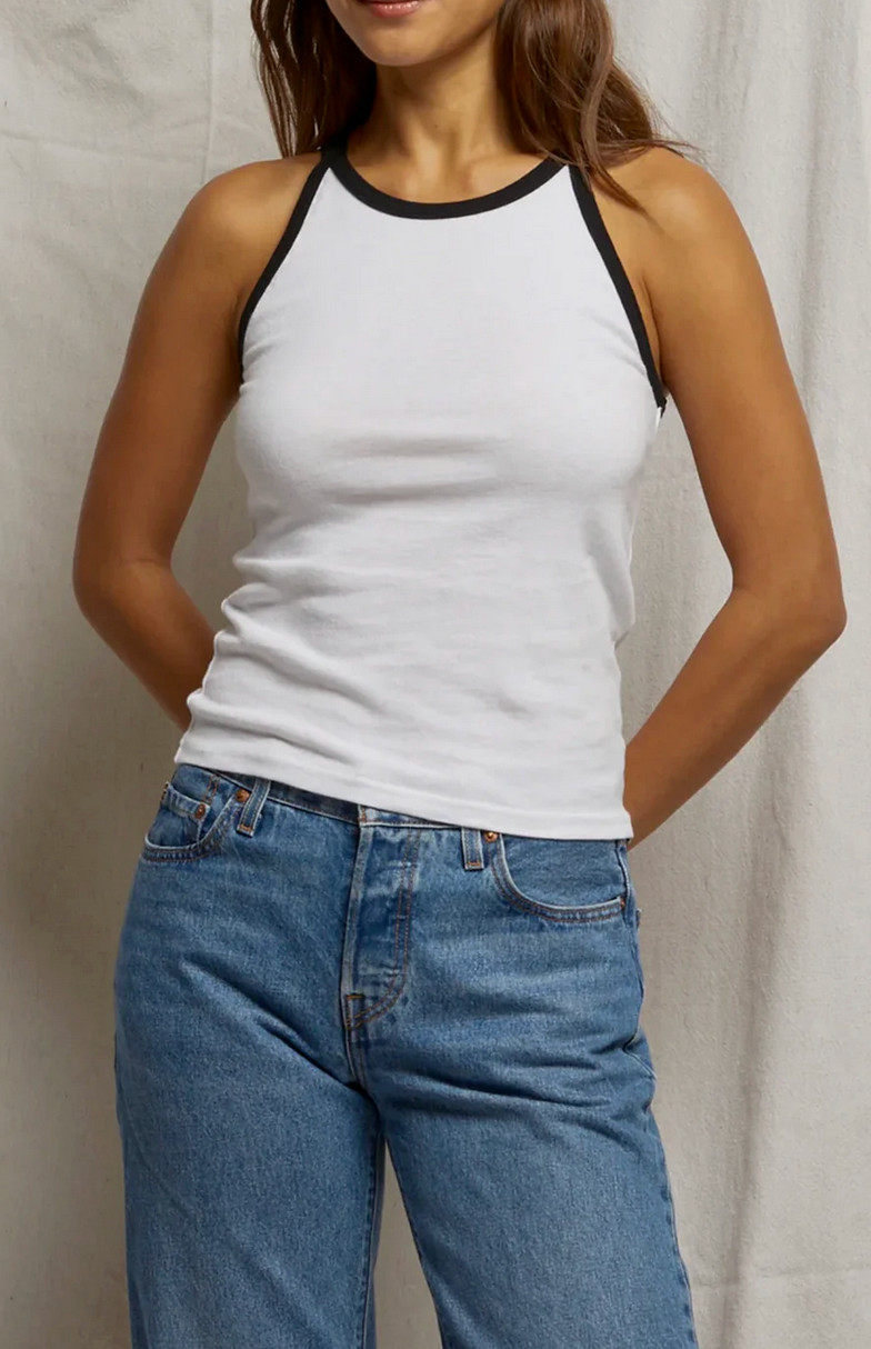Perfectwhitetee shae binded tee XS new