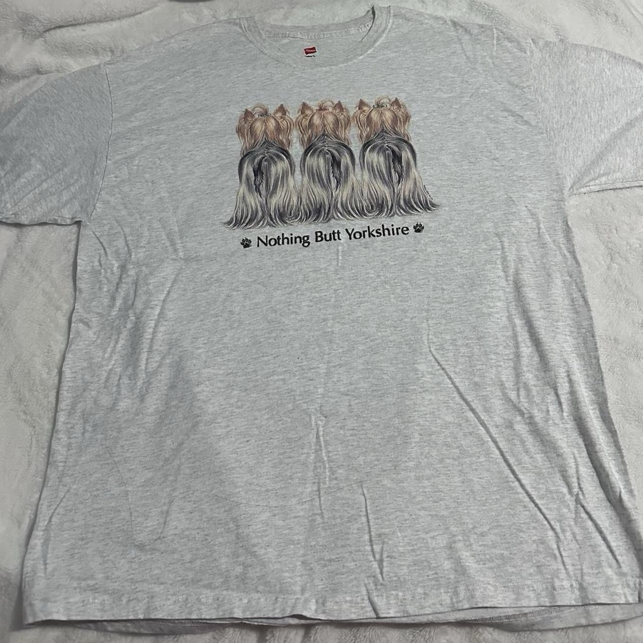 Hanes Tagless Men’s XL Gray Graphic Tee “Nothing Butt Yorkshire”