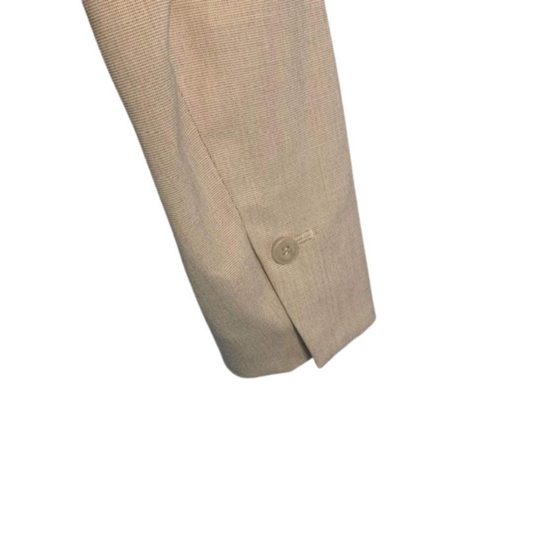 H&M Fitted Women Tan Woven Fabric Single Button Lined Jacket Blazer | 6