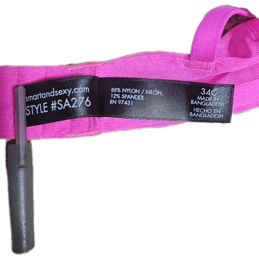 Smart&Sexy Women’s bra Pushup Underwire Color Pink Size 34C. 002
