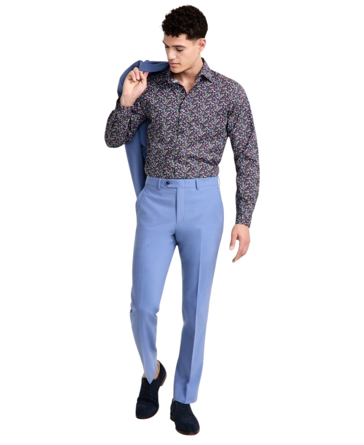 Bar Iii Mens Slim fit Dress Pants 32 / 32 Periwinkle Blue Solid