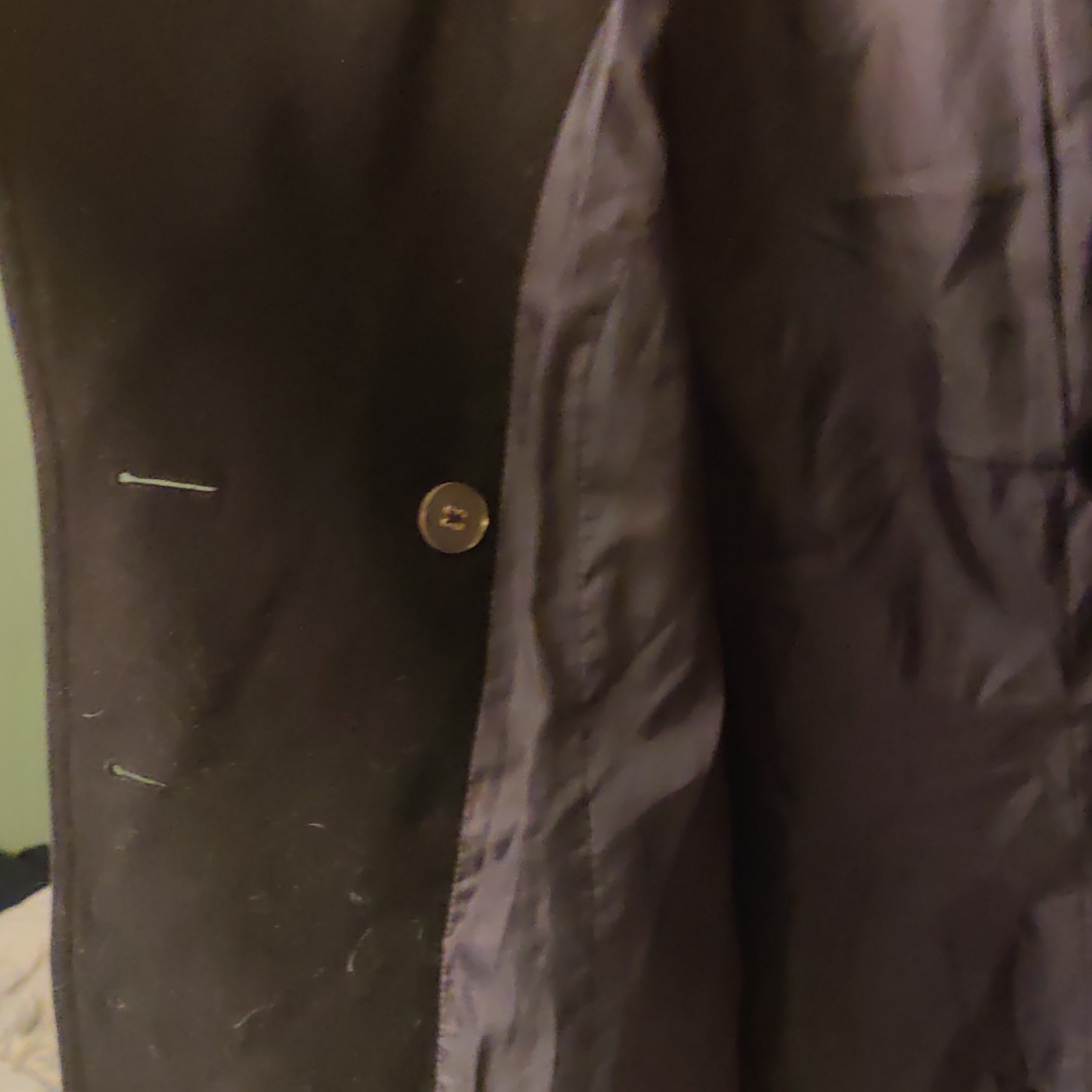 Old Navy Men’s Black Pea Coat Button Front Lined Pockets Size M