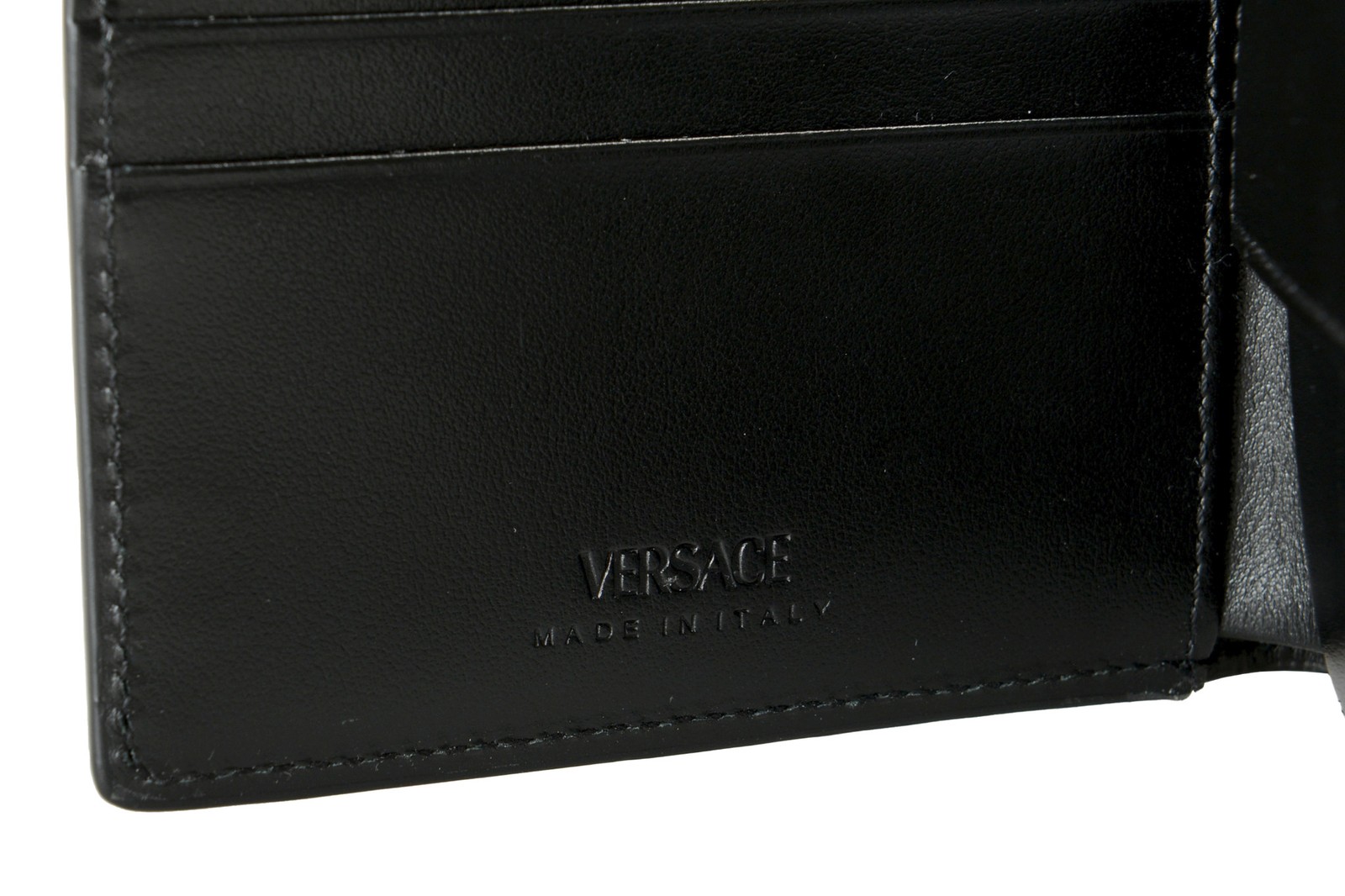 Versace Unisex Multi-Color 100% Textured Leather Floral Print Bifold Wallet