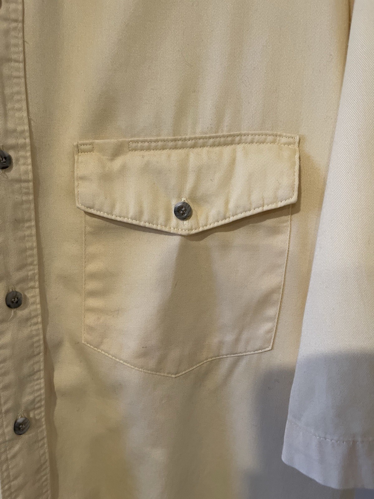 Wrangler Western Twill Cotton Short Sleeve Button-Up Shirt Pockets Solid XL