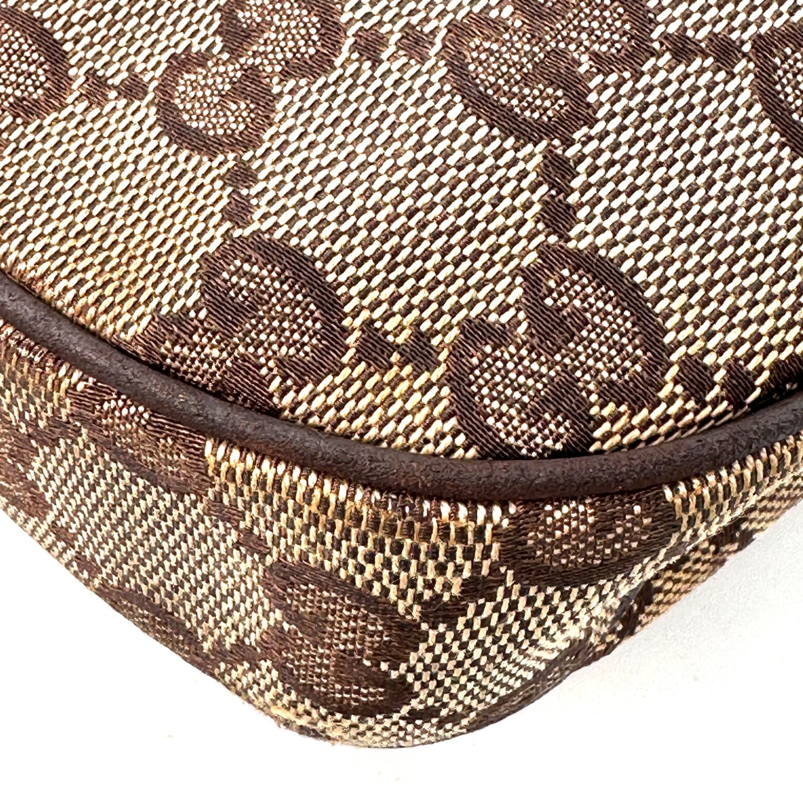GUCCI Jackie GG Canvas Shoulder Hand Bag Black Leather 137335 Purse Authentic