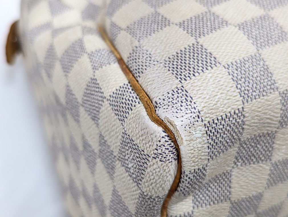 LOUIS VUITTON Damier Azur Speedy 30 White Hand Bag N41533 SP2048 Authentic LV