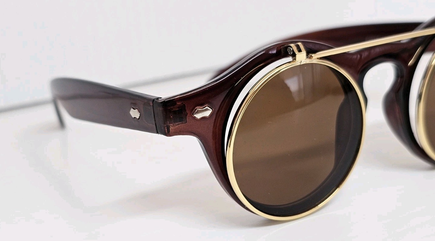 Trendy High Fashion Chic Flip Up Perfect Circle Round Sunglasses