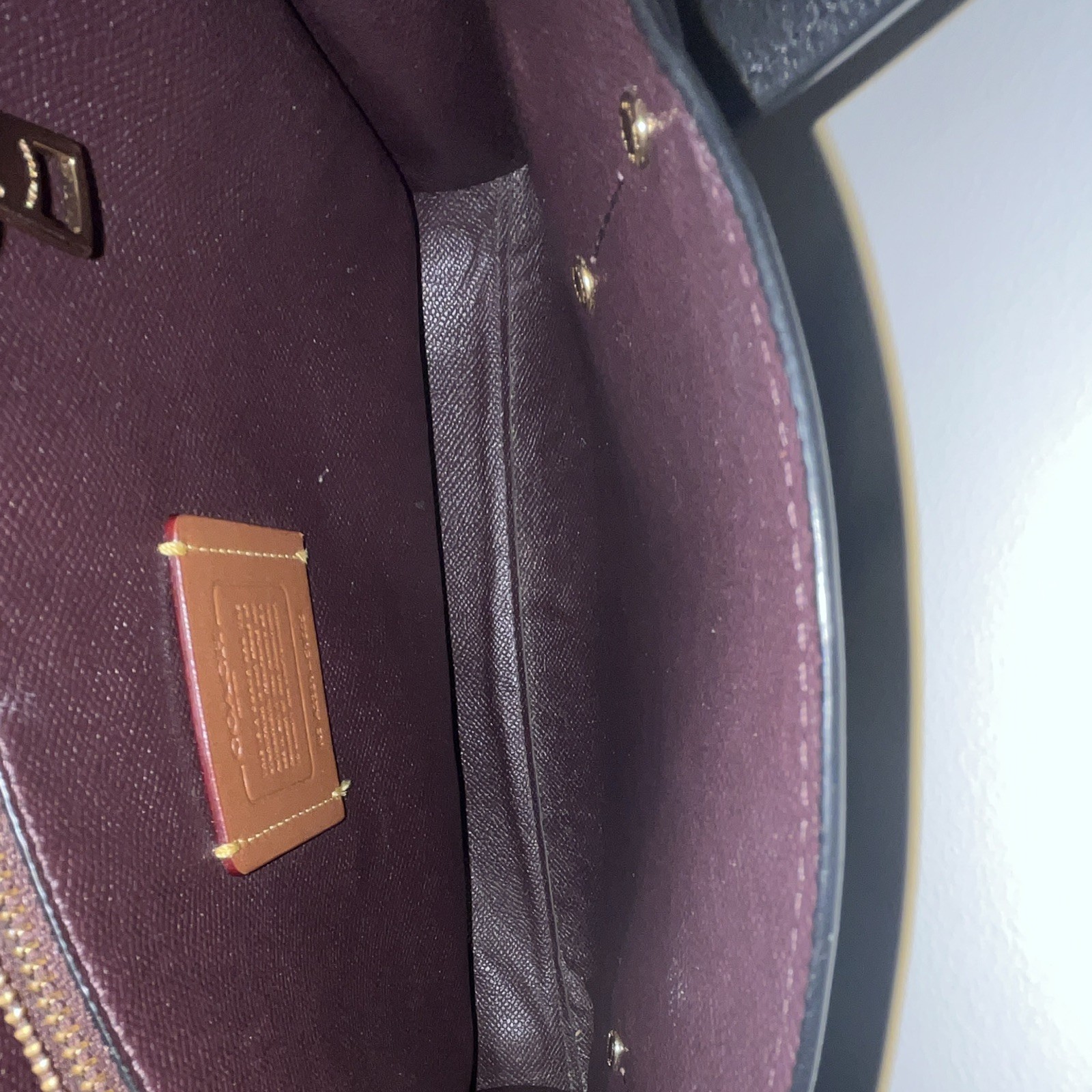 Coach Black Embossed Logo Satchel Top Handle Zip Bag w/ Detachable Strap