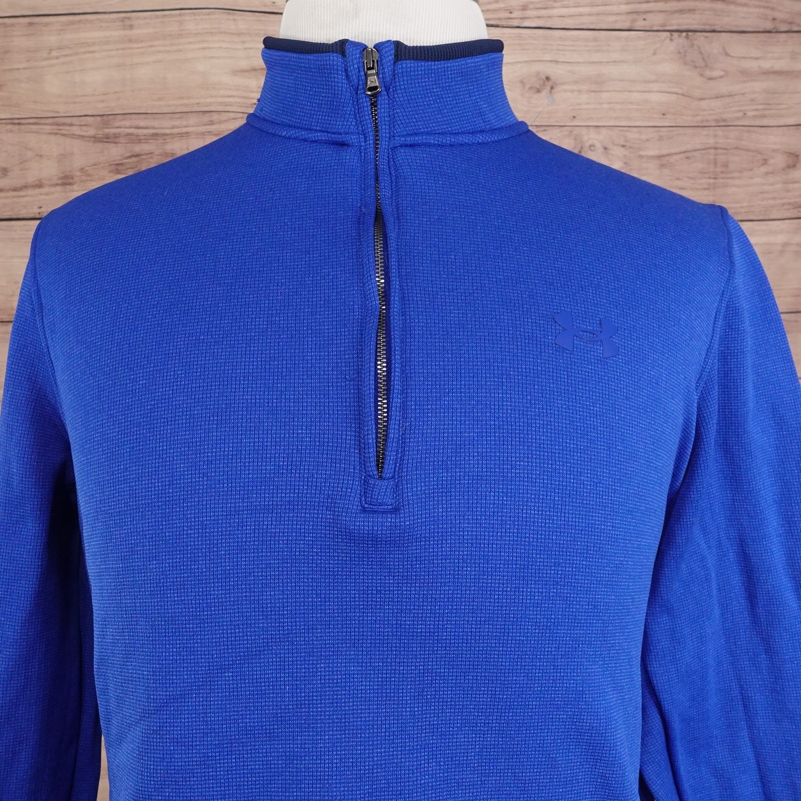 Under Armour Storm Golf Pullover Sweater Mens Large Blue UA 1/4 Zip