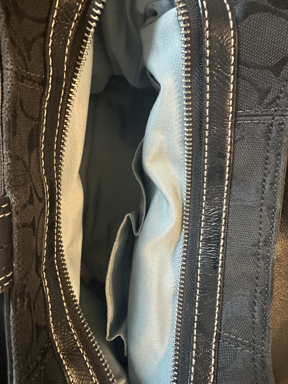 Coach Soho Lynn shoulder bag, black signature jacquard fabric black leather trim