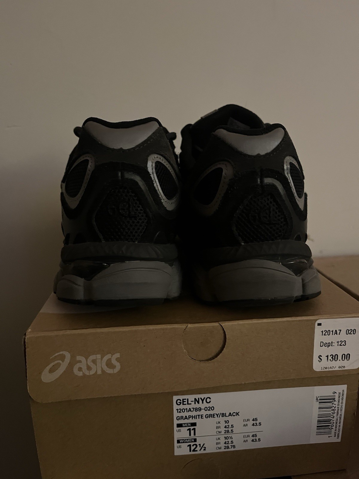Size 11 – ASICS Gel NYC Graphite Grey Black