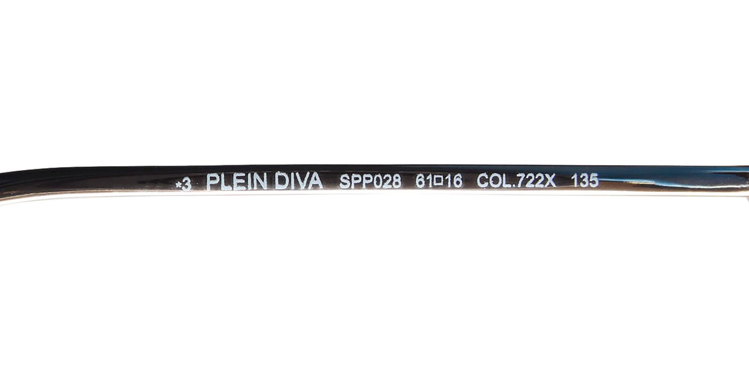 NEW PHILIPP PLEIN SPP028 PLEIN DIVA SUNGLASSES ITALY METAL & PLASTIC 61-16-135