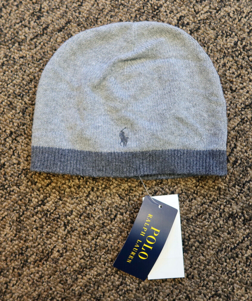 New Polo Ralph Lauren Kid’s Beanie – Gray Heather – Size 8-20 (44cm)