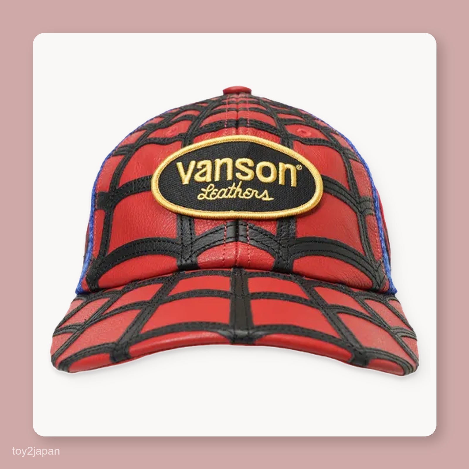 Supreme x Vanson Leathers Spider-Man Mesh Back 6-Panel Red Cap Hat ONE Size New