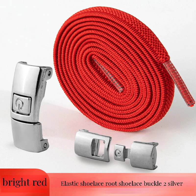 1Pair Elastic Laces Sneakers 6mm Width Flat Shoelaces Without ties Kids Adult Lo