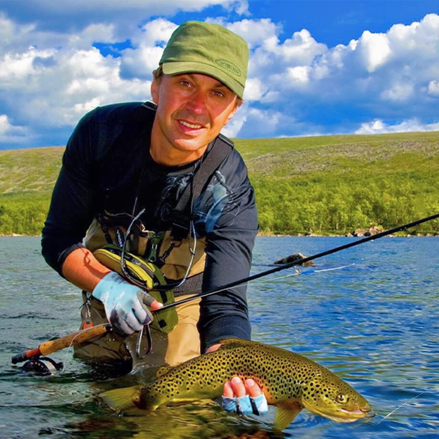 Men Women Fishing Gloves UV Protection Fingerless Gloves for Kayaking Paddling