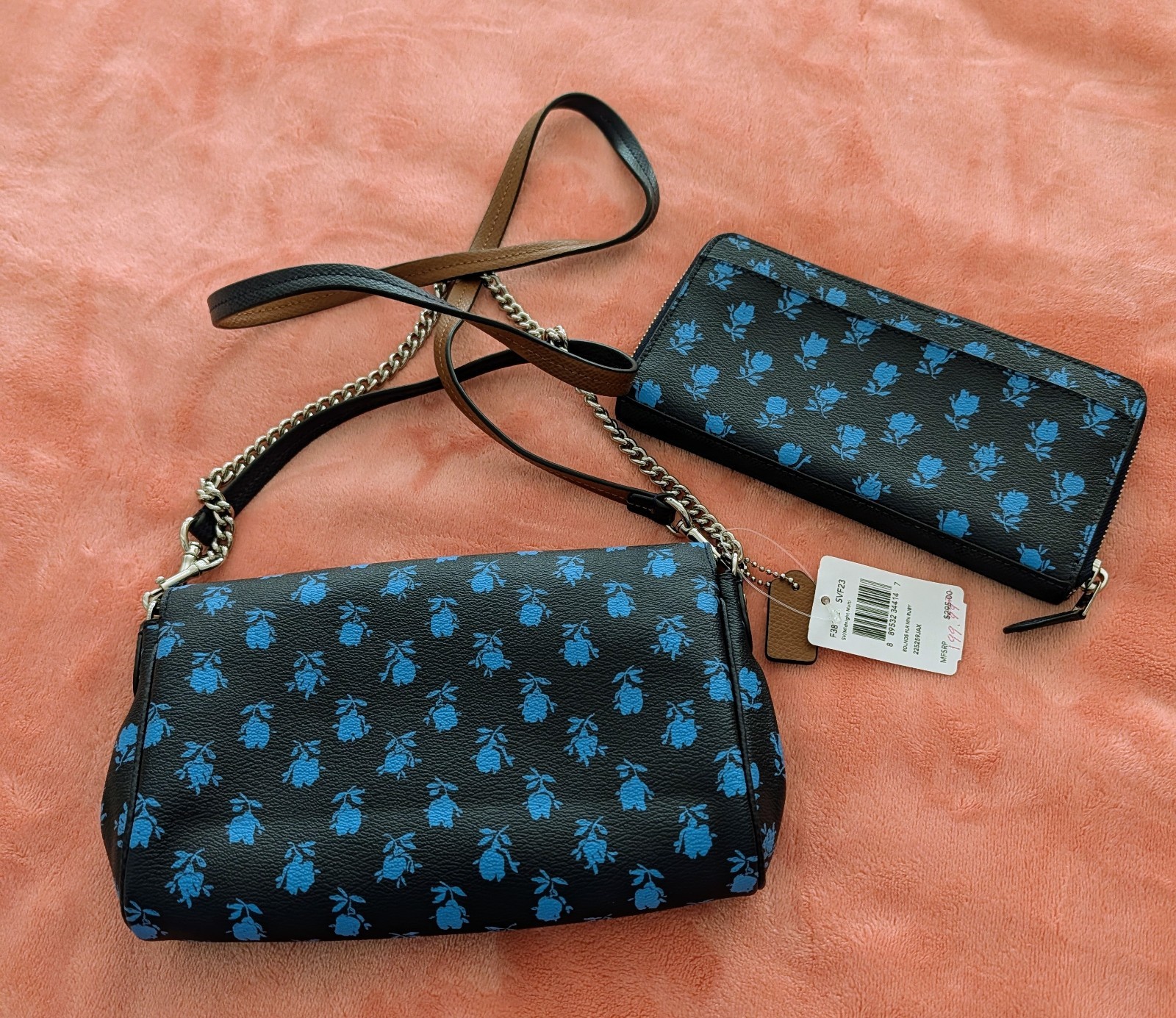 COACH F358182 BADLANDS MINI RUBY CROSSBODY BAG & WALLET SET NEW W/TAGS!