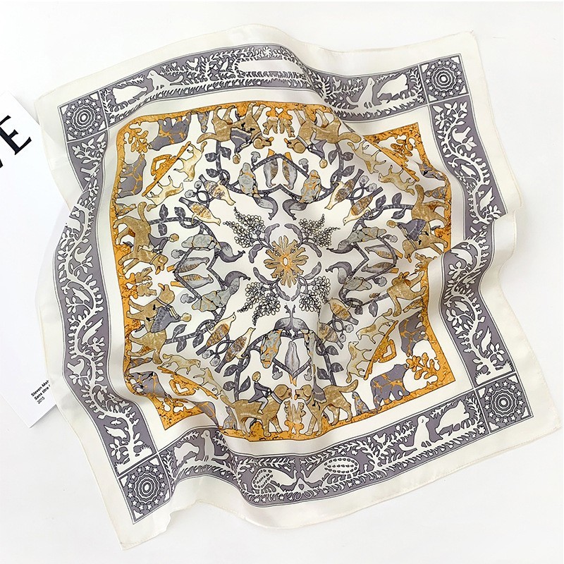 100% Pure Silk Square Scarf Women Silk Neckerchief Bandanna Hair Scarf 21″x21″