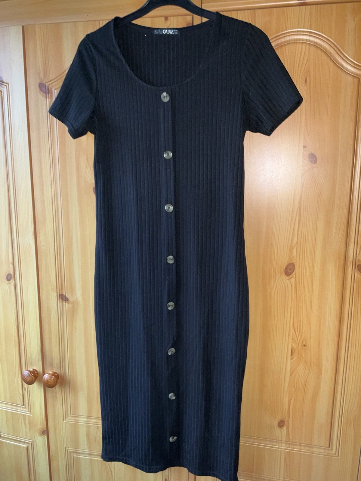 Quiz Ladies Size 10 Black Short Sleeve Summer Dress