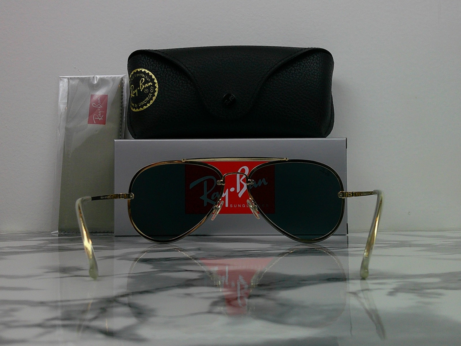 Classic Ray-Ban RB3584W Blaze Aviator Sunglasses Gold Never Worn