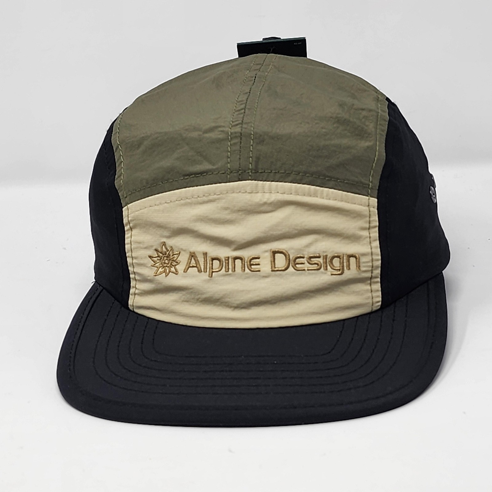 Alpine Design Hat Cap Strap Back Mens One Size 5 Panel Black Olive Khaki Nylon