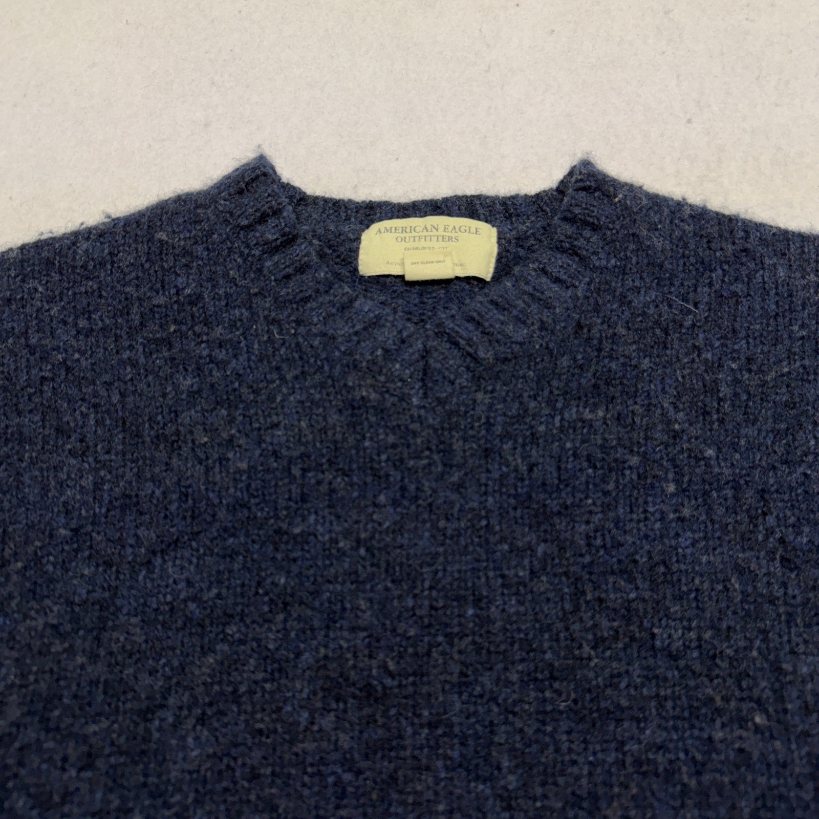 Vintage American Eagle Outfitters Wool Blend V-Neck Sweater Navy Blue XL