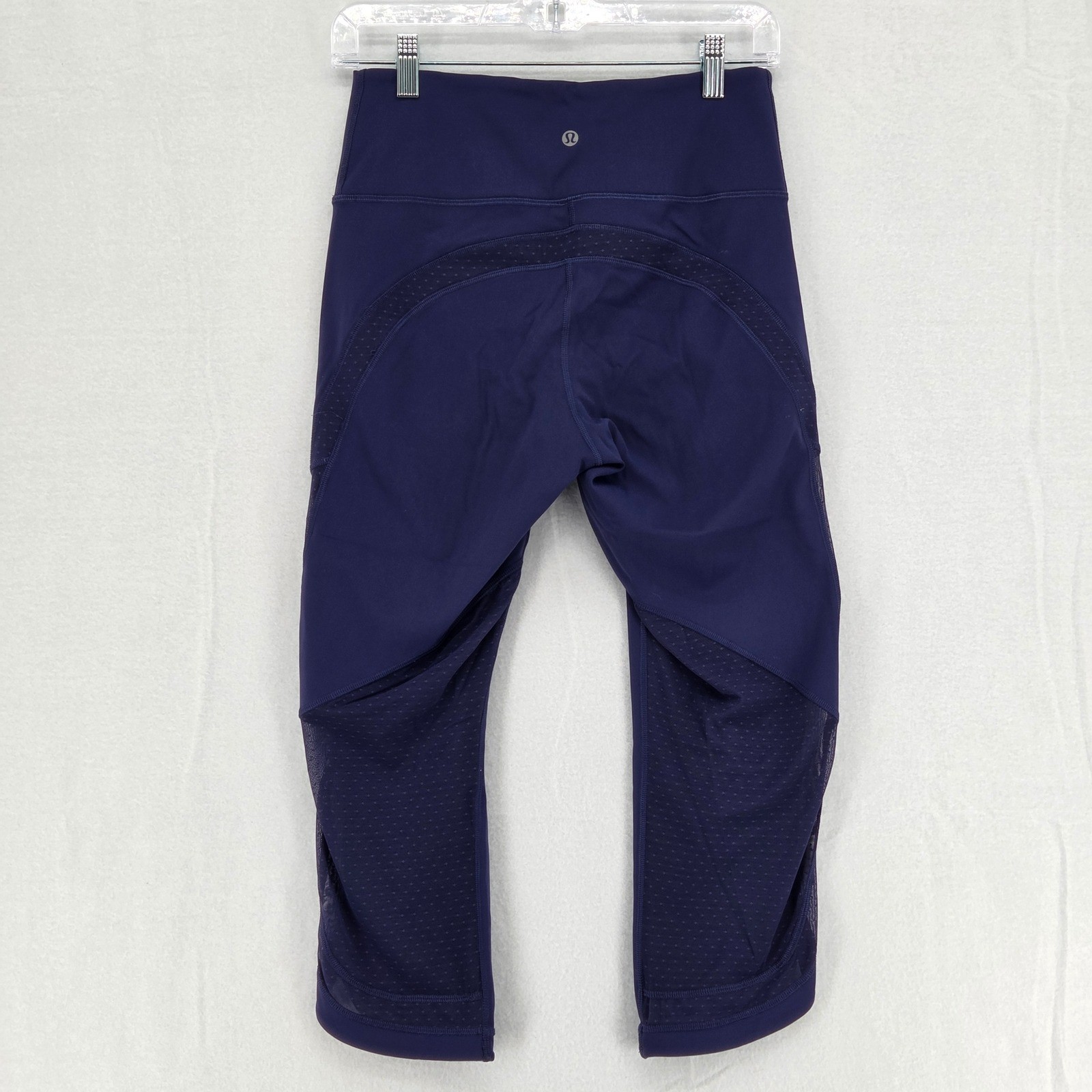Lululemon Women 8 Revitalize Crop 21 Leggings True Navy Blue Luxtreme Mesh