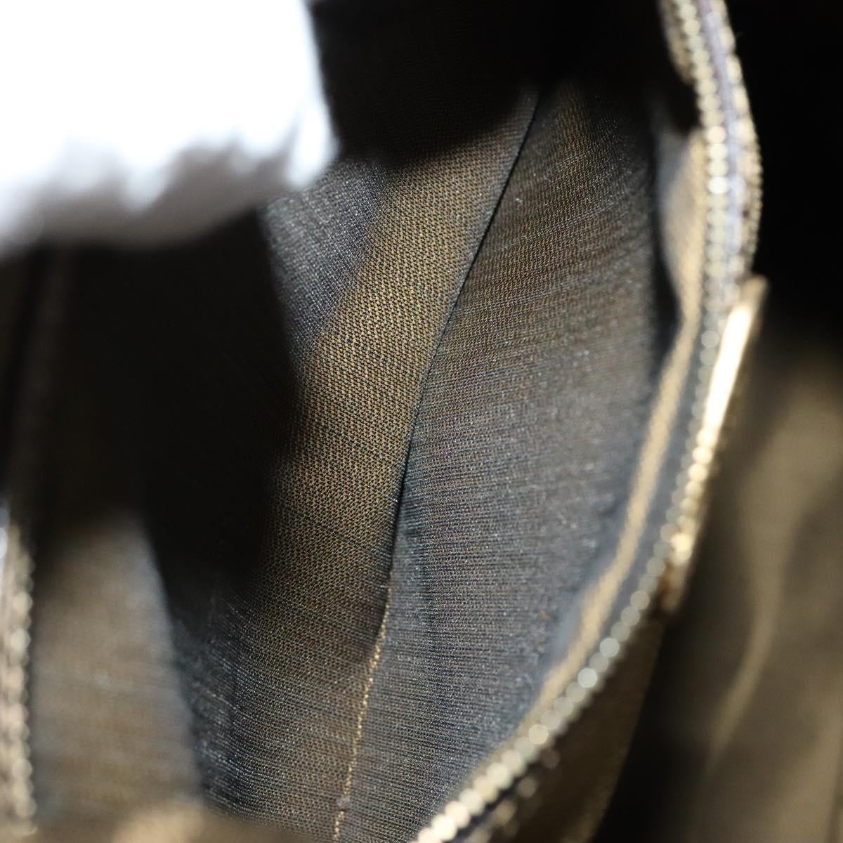 FENDI Zucca Canvas Backpack Brown Black gold Auth 111351