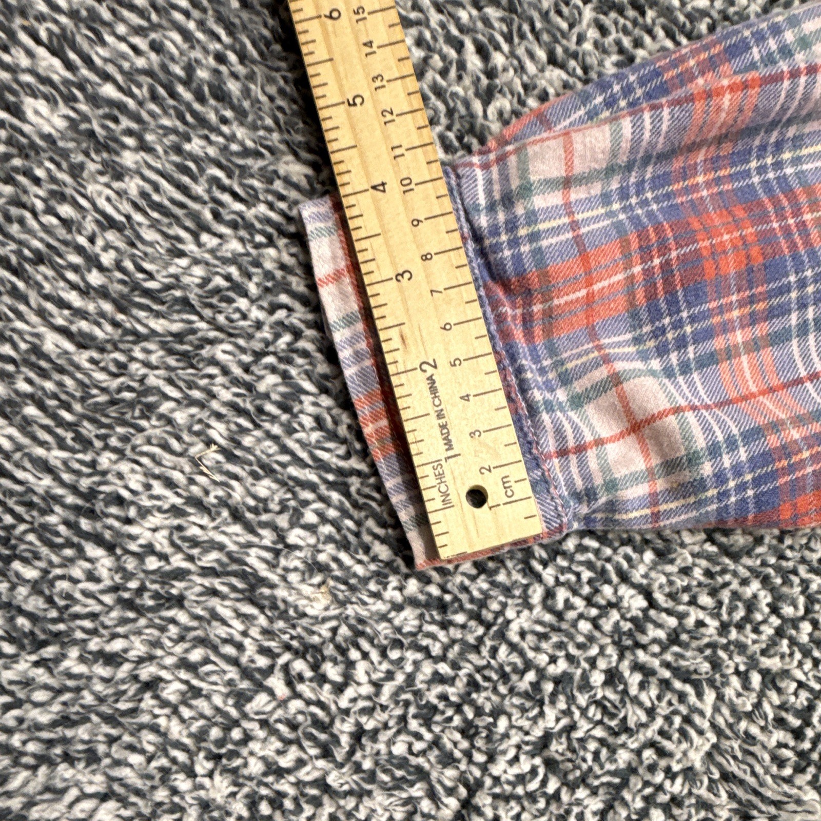 Mickey Unlimited Men’s L Plaid Denim Button-Up Long Sleeve Pockets