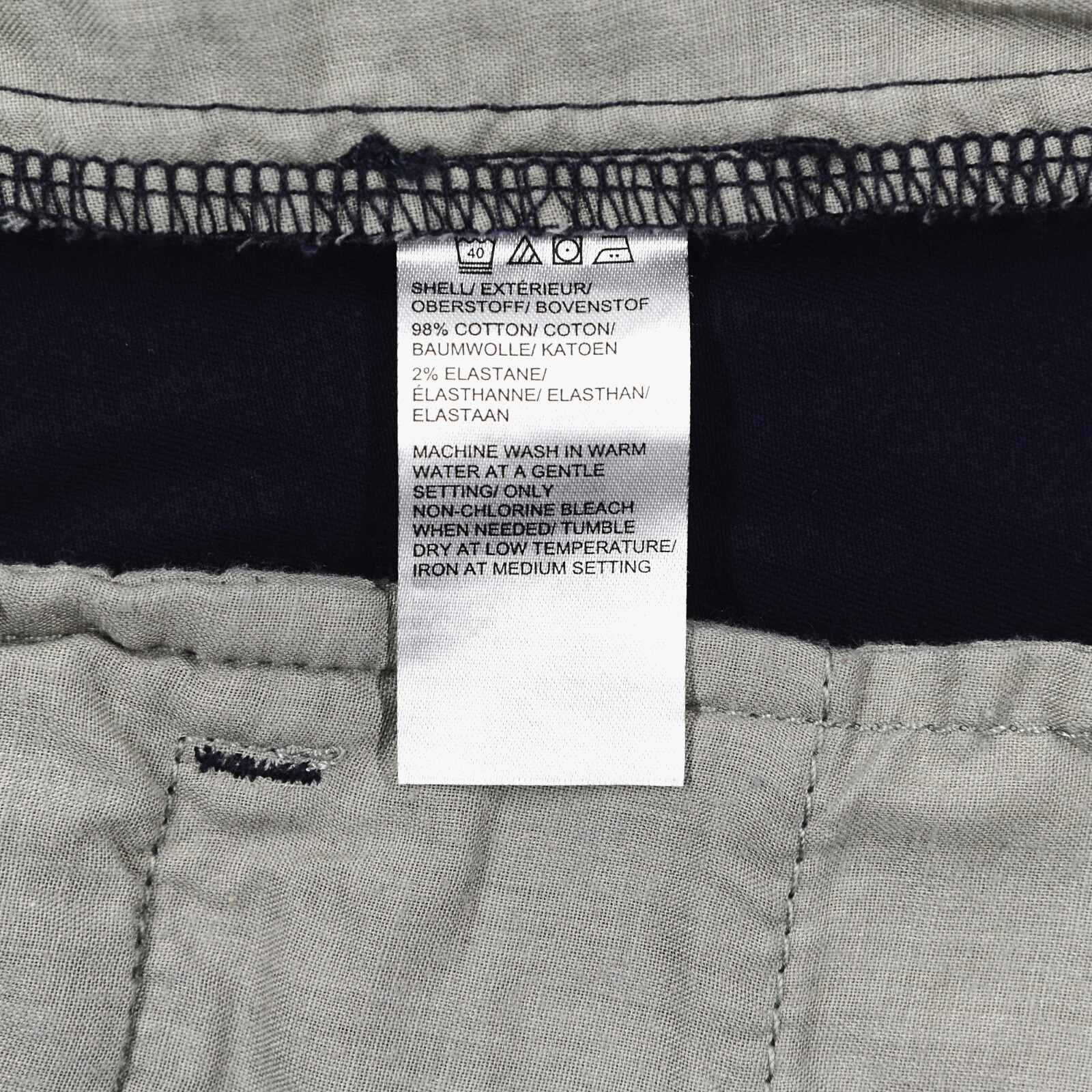 Black Brown 1826 Men’s Shorts Waist 36 Chino Navy w/White Print Cotton Blend