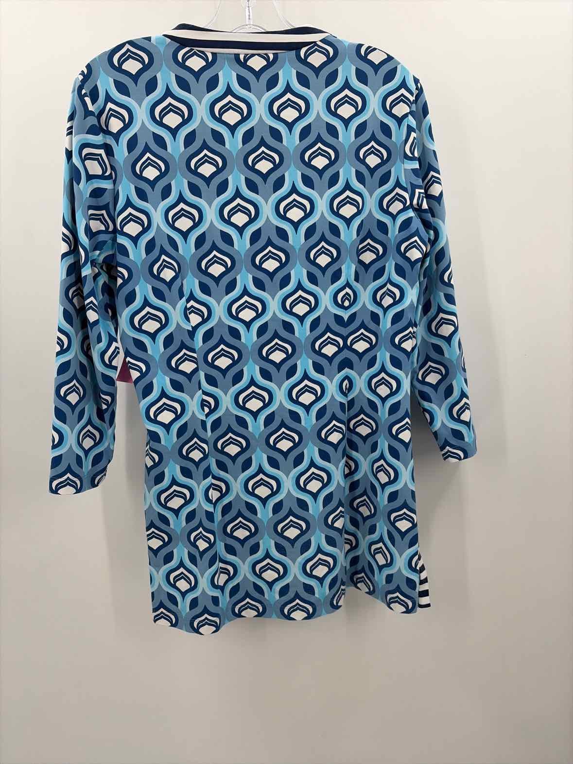 Pre-Owned J Mclaughlin Blue Size Medium Long Sleeve Blouse