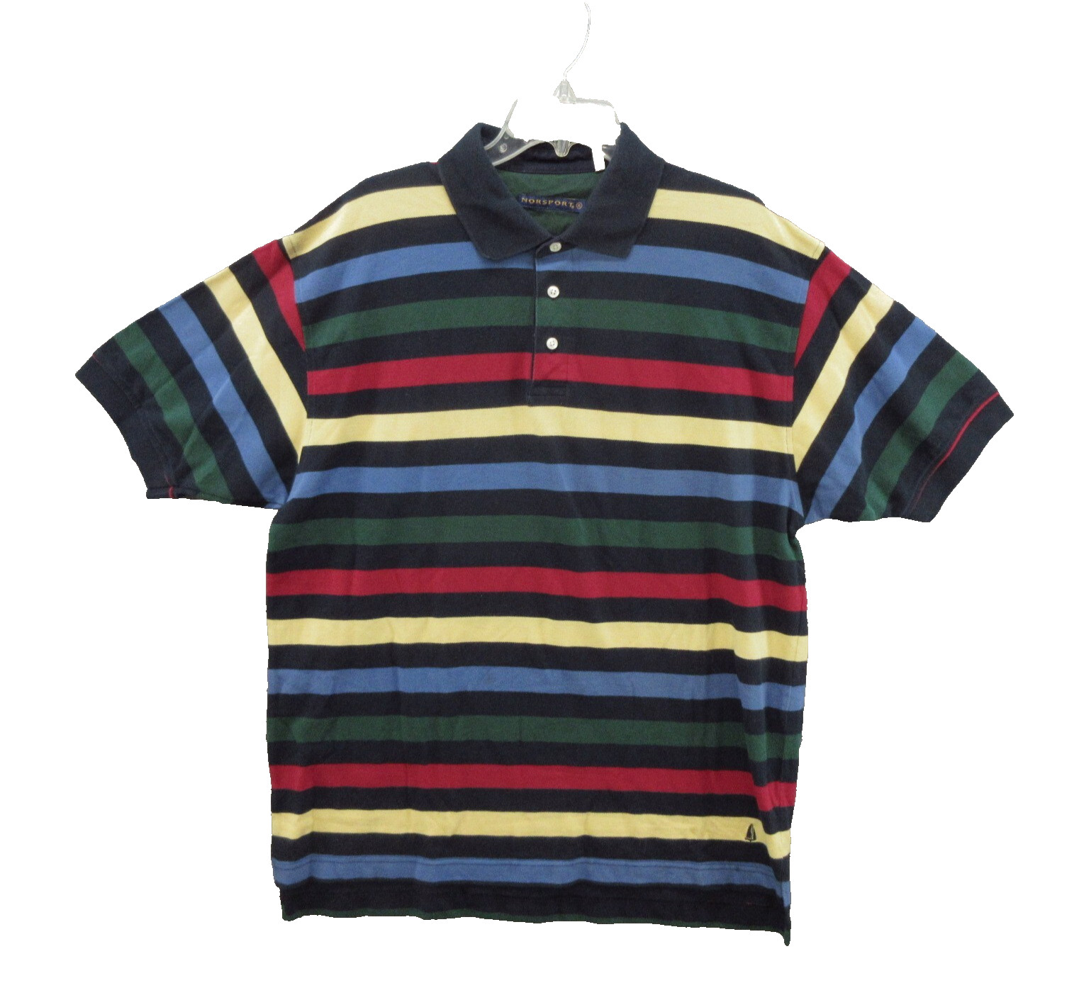 Norsport by Nordstrom Mens Polo Shirt Extra Large Rainbow Vintage Hong Kong