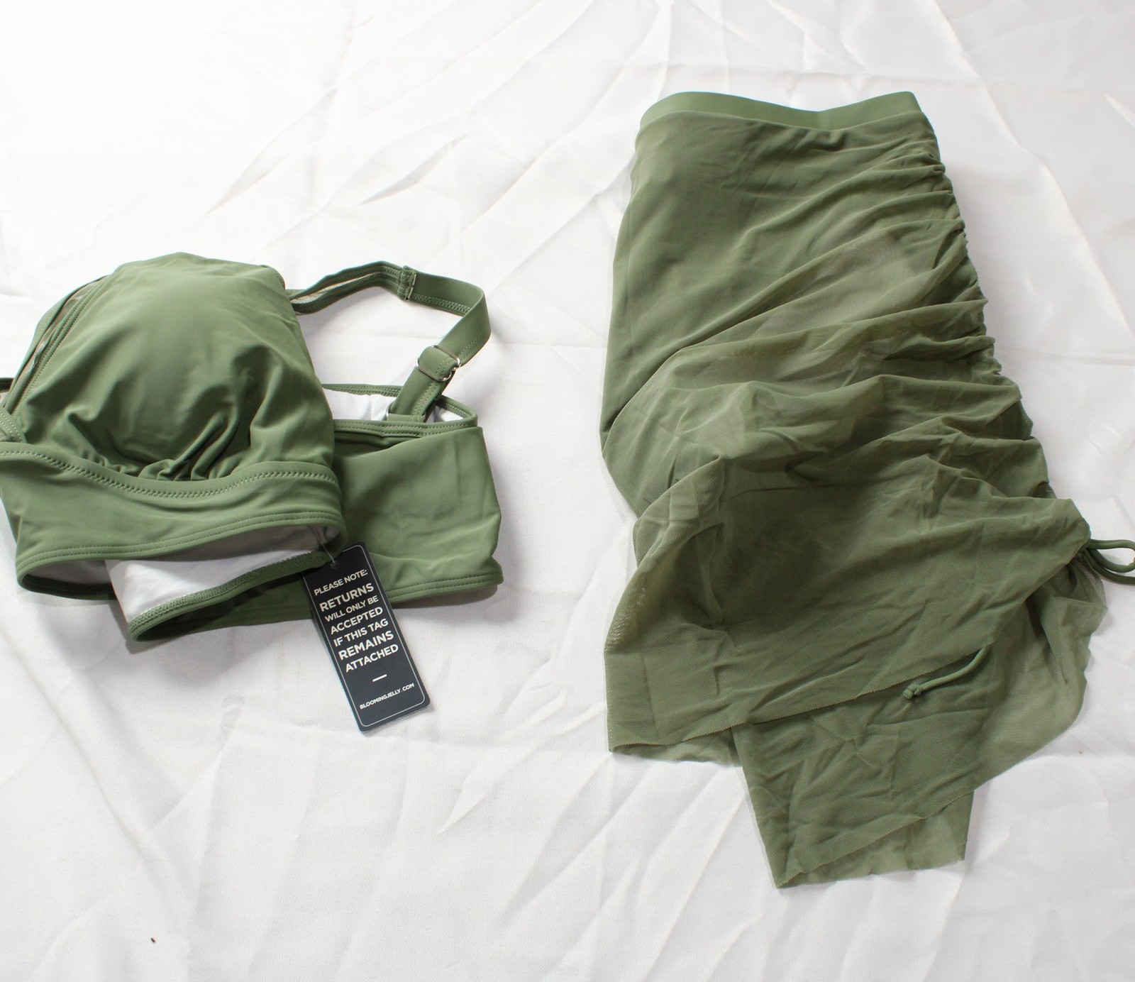Blooming Jelly Women’s High-Waisted Bikini Set AC2 Army Green Size: XL NWT