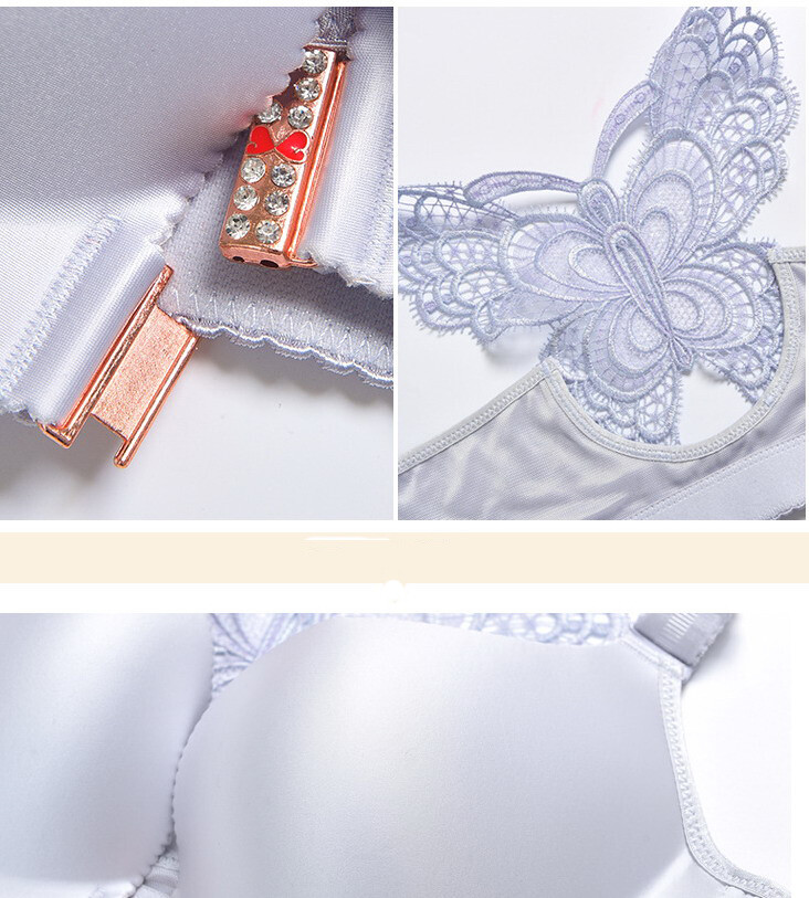 Women Bras 3/4 Cup Butterfly Front Closure Seamless Plus size underwear 17081