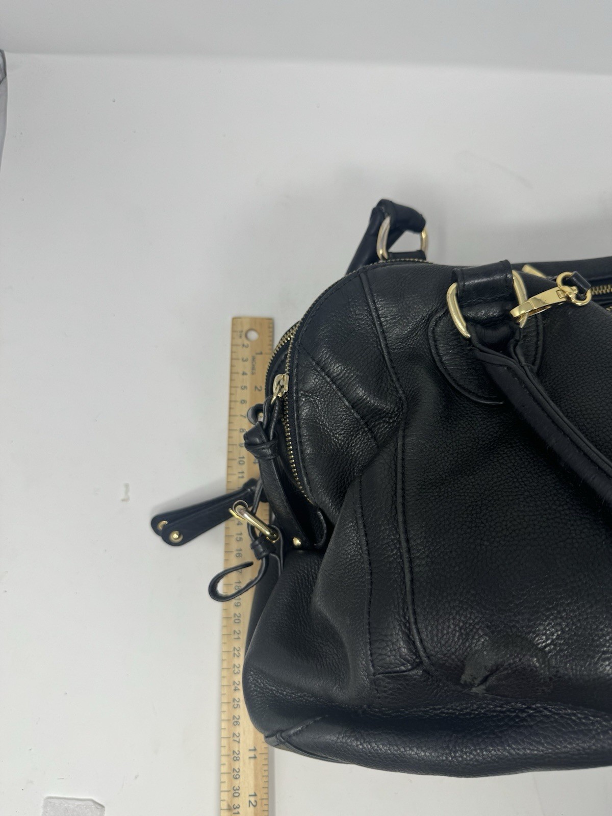 Audrey Brooke Purse black gen leather shoulder bag tote, Some wear As Shown