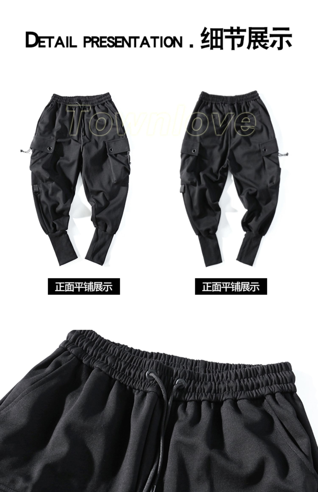 Mens Punk Harem Pants Hip Hop Pockets Cargo Trousers Casual Baggy Streetwear Hot