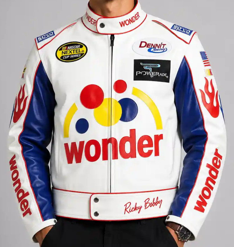 Wonder Bread Racing Jacket Ricky Bobby Talladega Nights Faux Leather Size Small