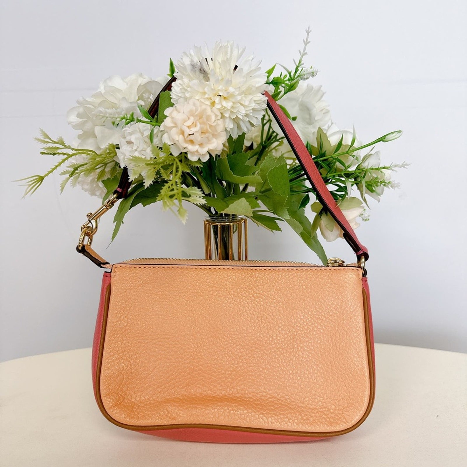 Coach C8877 Nolita 19 In Colorblock With Horse And Carriage In Gold/Faded Blush
