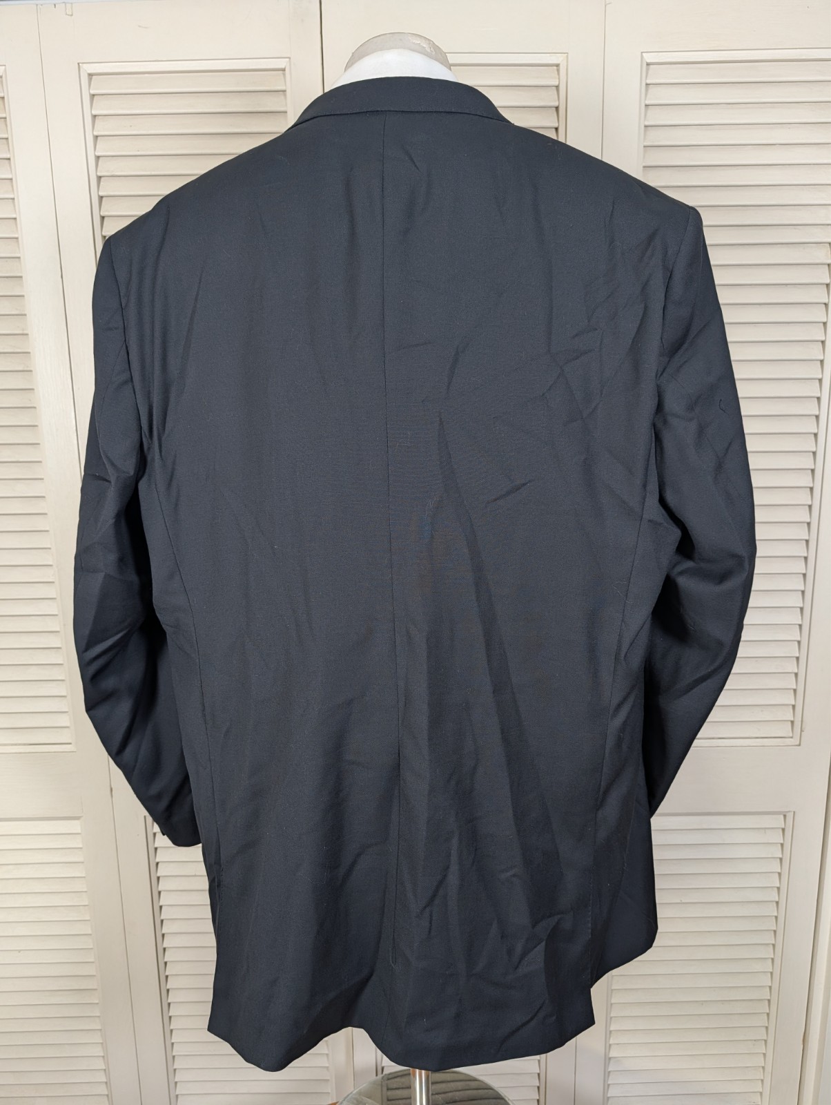 Tiglio Rosso 3 Piece Suit Mens 56L Pants 48×35 Solid Black Super 150s Wool
