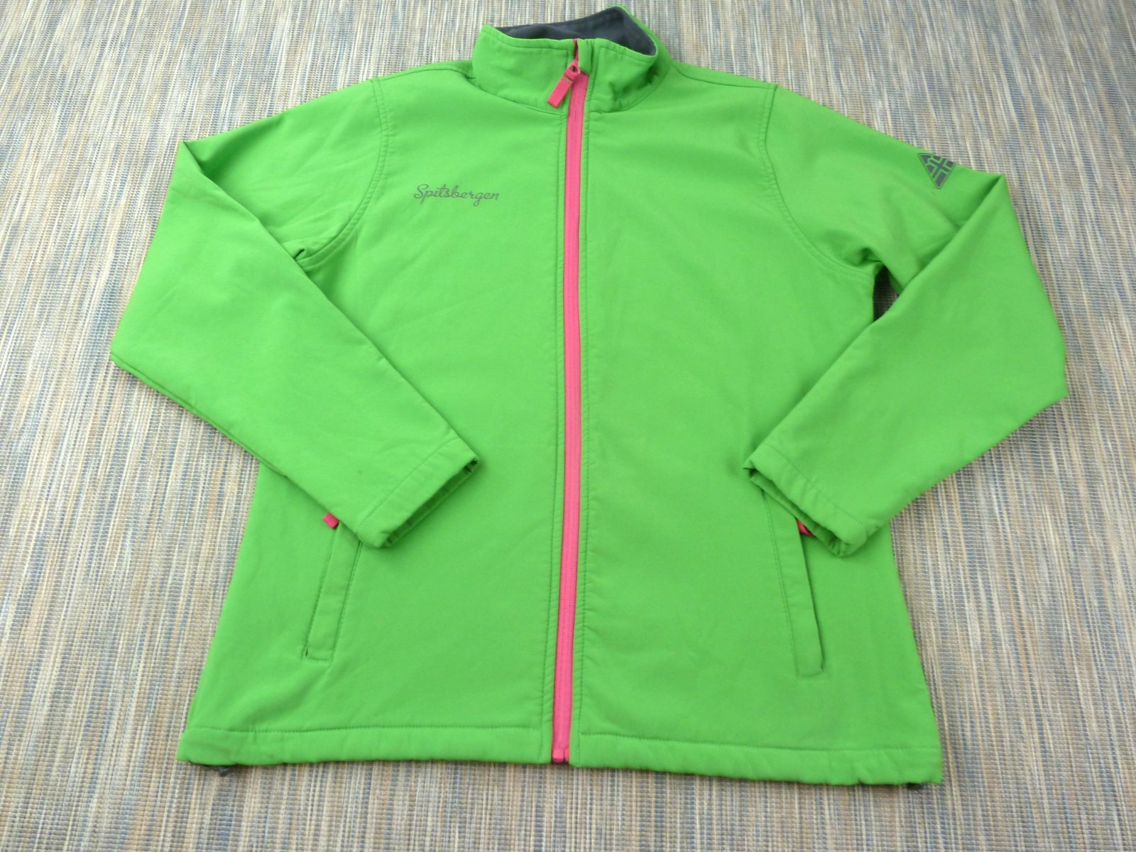 Spitsbergen Softshell Jacket Womens Large Green Pink Zip Outdoor Hiking Golf