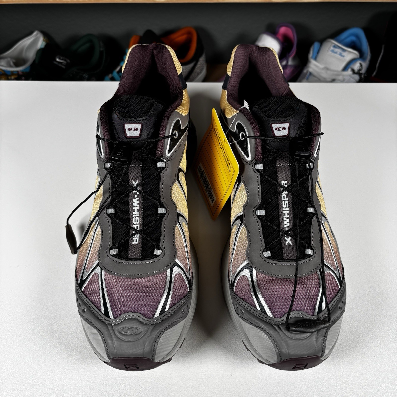 Sz 9 Salomon XT-Whisper Dark Gull Gray Sahara Sun Huckleberry *SAMPLE*