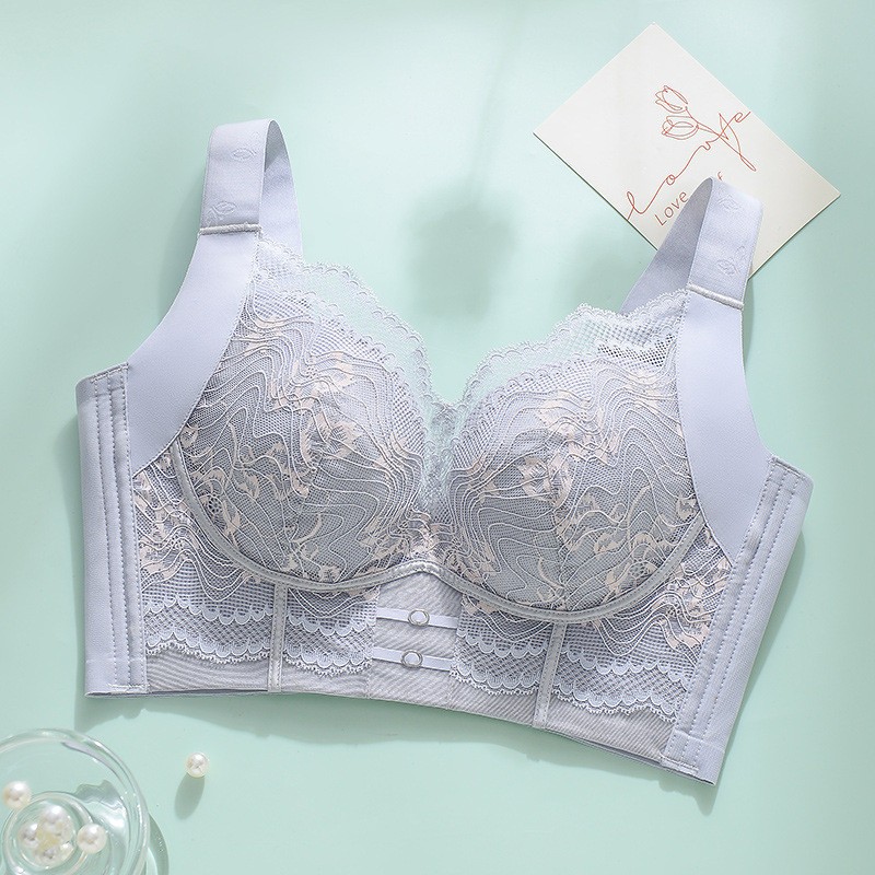 Women Bras Full Coverage Lace Wireless Push up thin Plus Size Underwear 2891