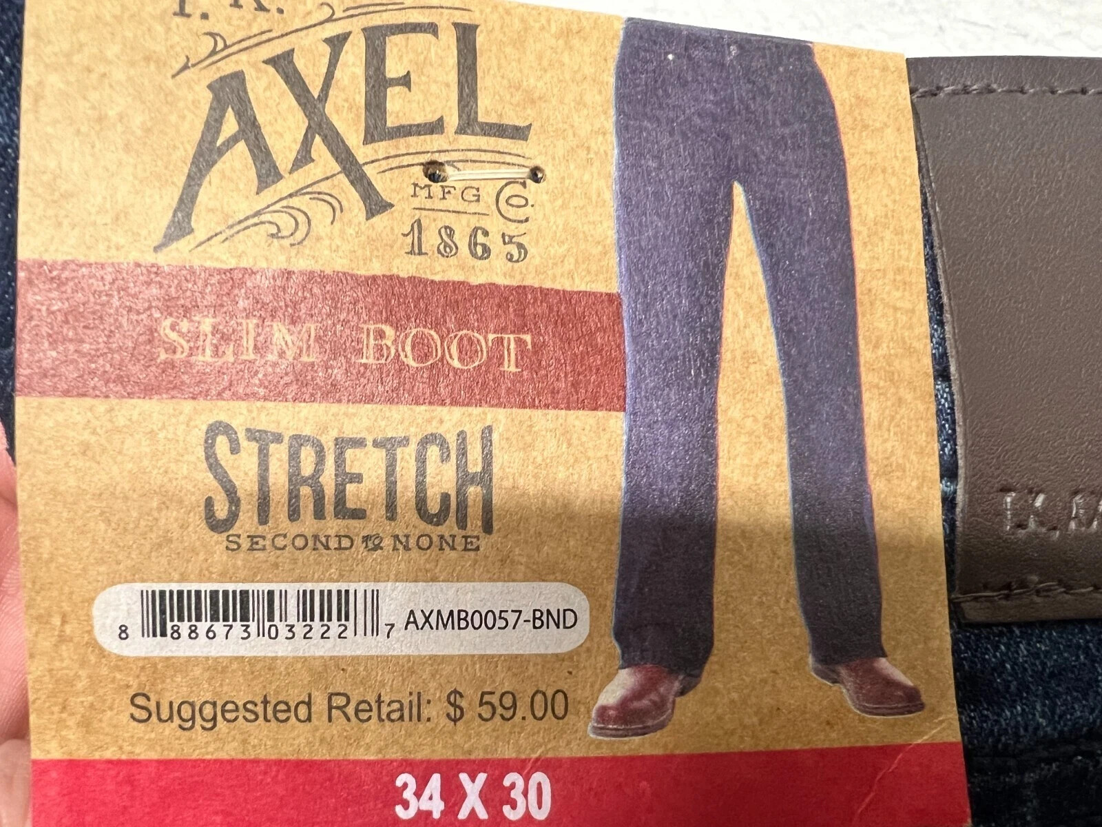 T.K. Axel Slim Boot Cut Stretch Denim Jeans, Dark Wash (BONDI) *CHOOSE SIZE*