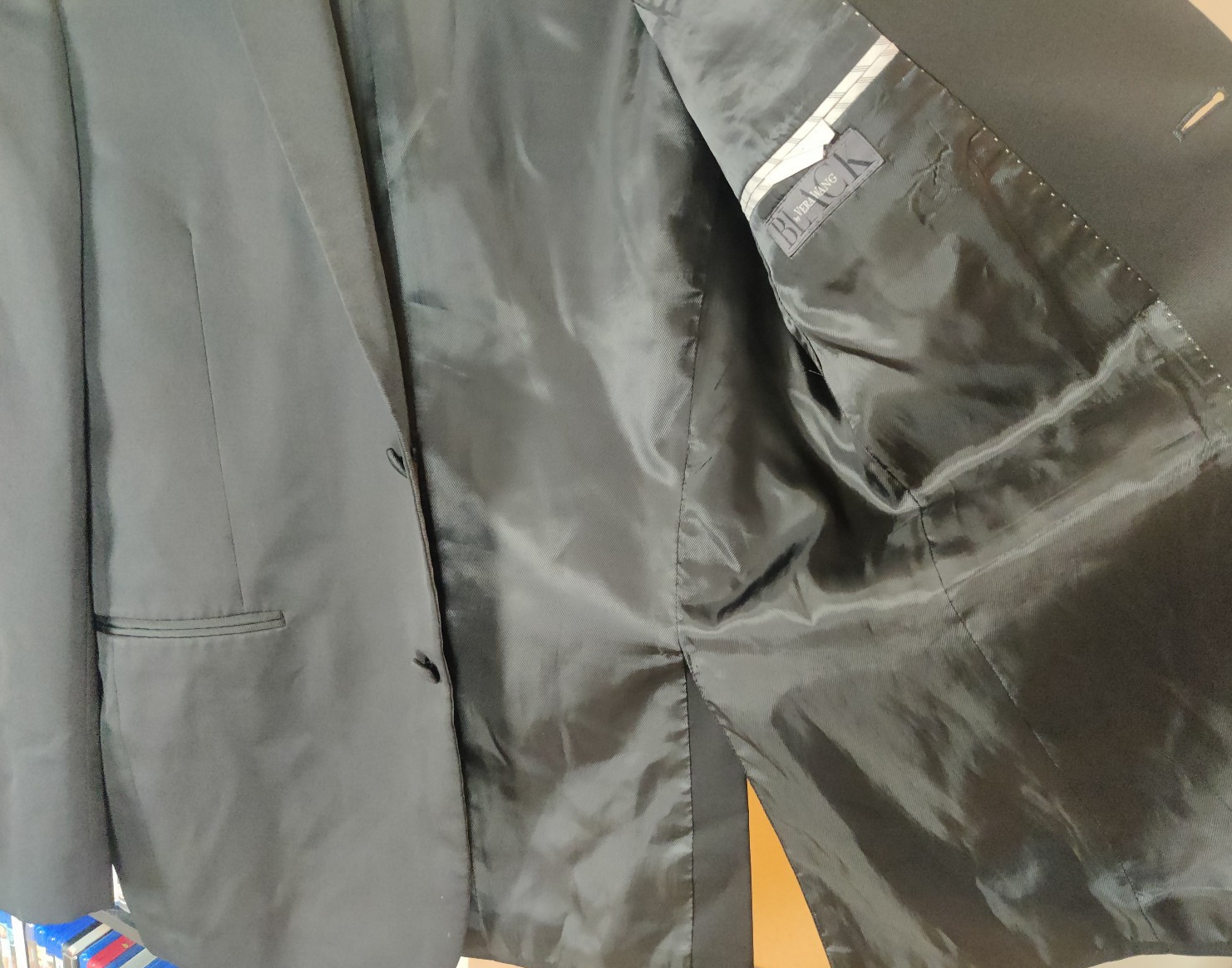 Black by Vera Wang Tuxedo JACKET Mens 40L Slim Fit Super 130s Worsted Wool