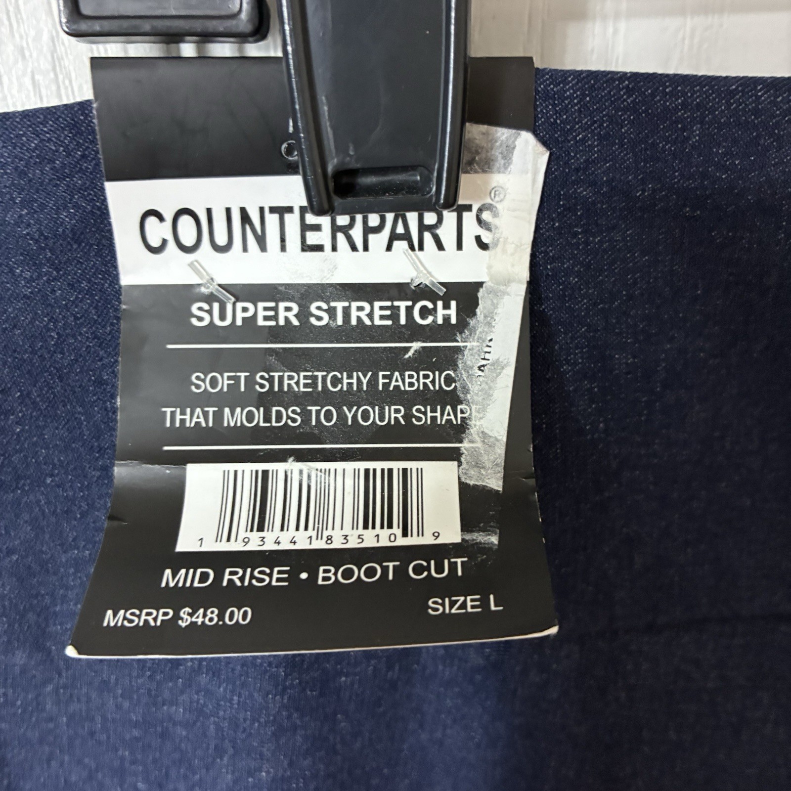 Counterparts Pants Womens Sz L Navy Super Stretch Mid Rise Boot Cut Comfy Pant