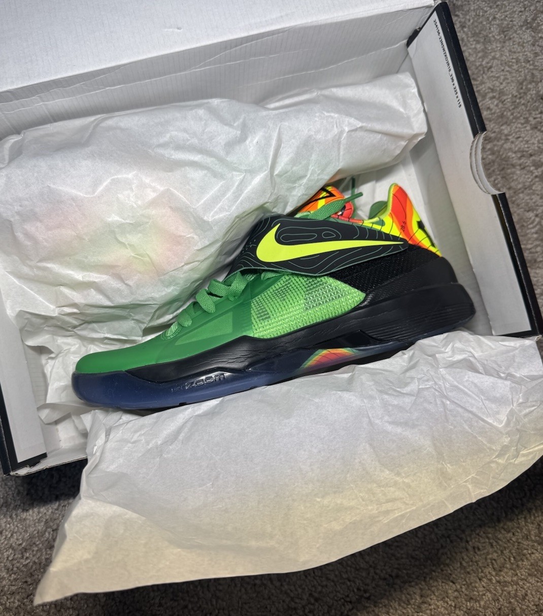 Nike KD 4 Men’s Green/Black Multicolor “Weatherman” Basketball Sneakers