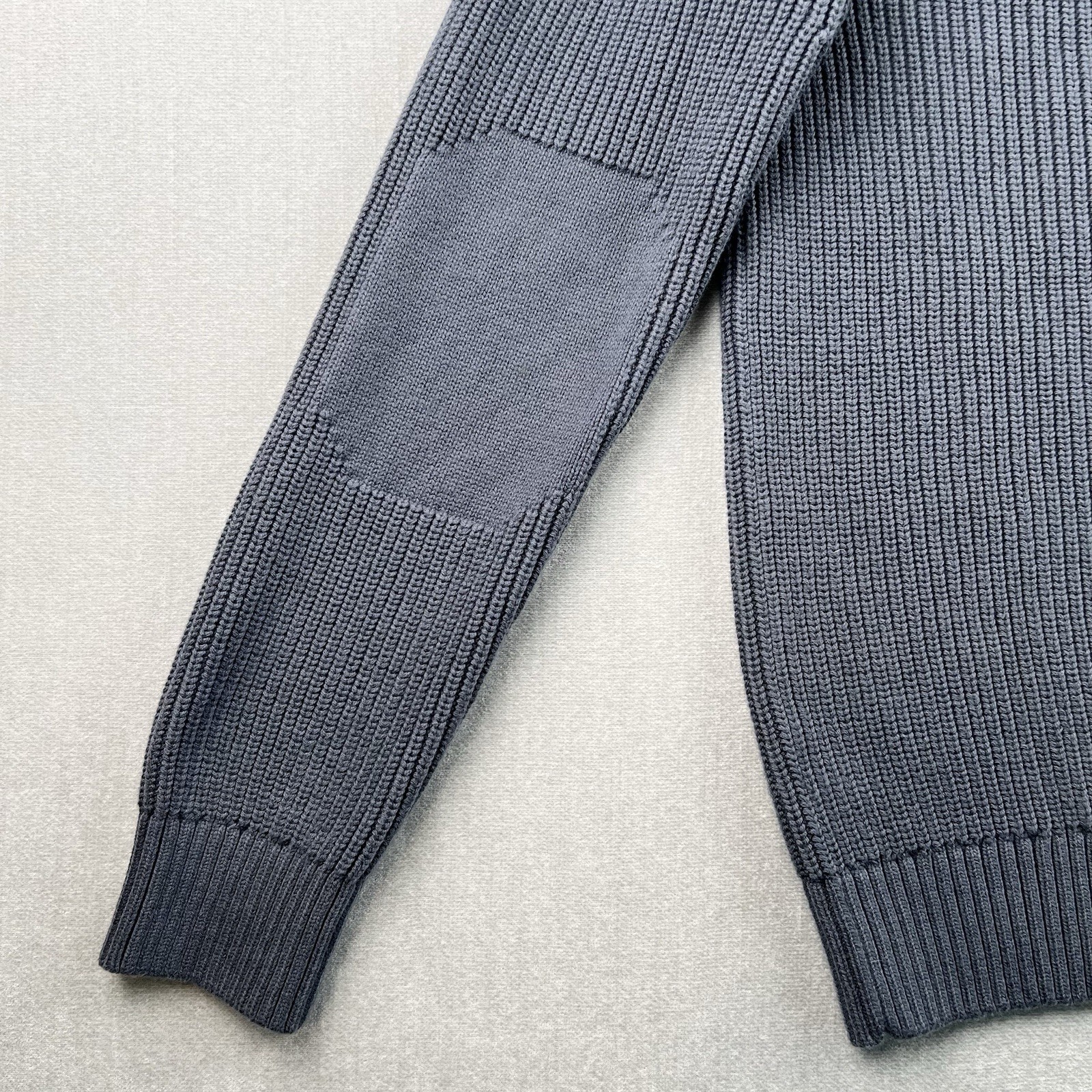 Duluth Trading Sweater Mens M Blue High Neck Infantry Wool Blend Shawl Collar