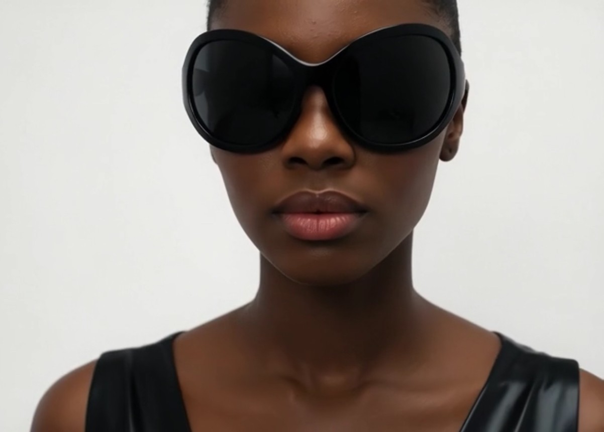 Oversized Sunglasses Blue Yellow Red Purple Lens Black Frame Wrap Around Outdoor