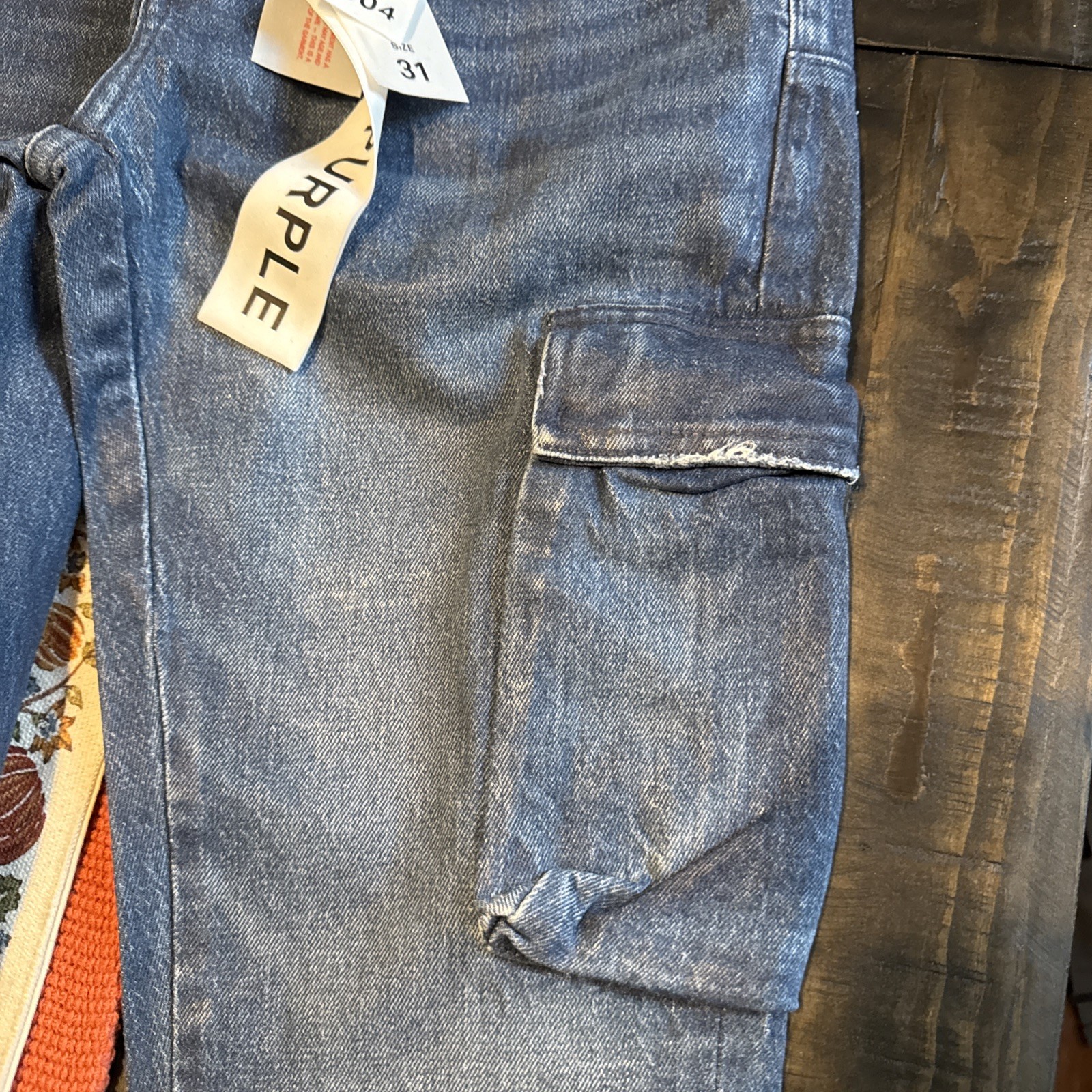 PURPLE BRAND – Cargo Medium Wash Denim Flare P004 Jeans – Men’s Sz 31×31