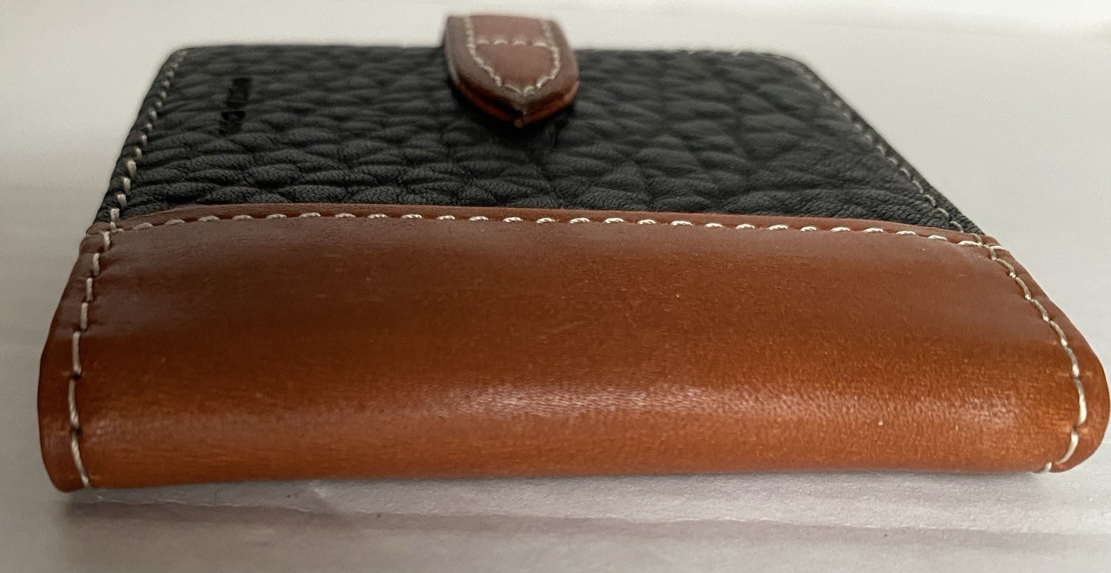 RARE Dooney & Bourke Compact Mirror Case Black Brown Leather 2.75” X 2.75” NEW